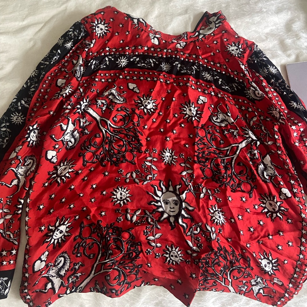 Sandro silk zodiac shirt